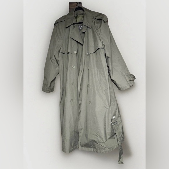 english squire Other - English Squire Mens Trench Coat Olive Green Belted Long Jacket Size 44R